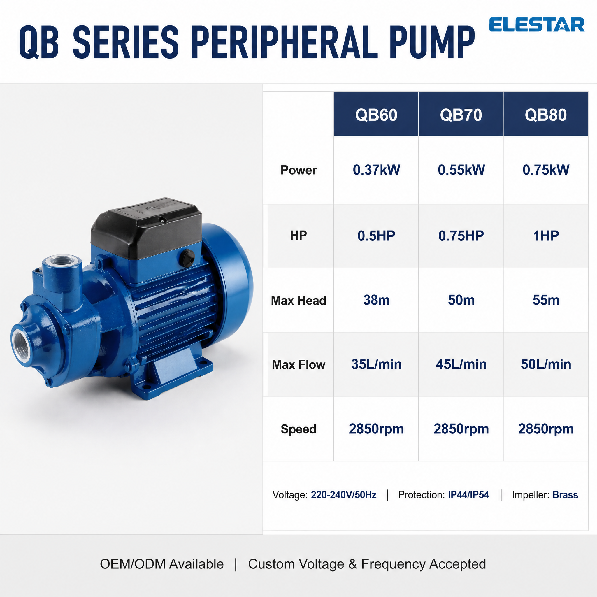 Bomba de Agua QB60: Autocebante Vortex 370 W para el Hogar | ELESTAR - Image 8