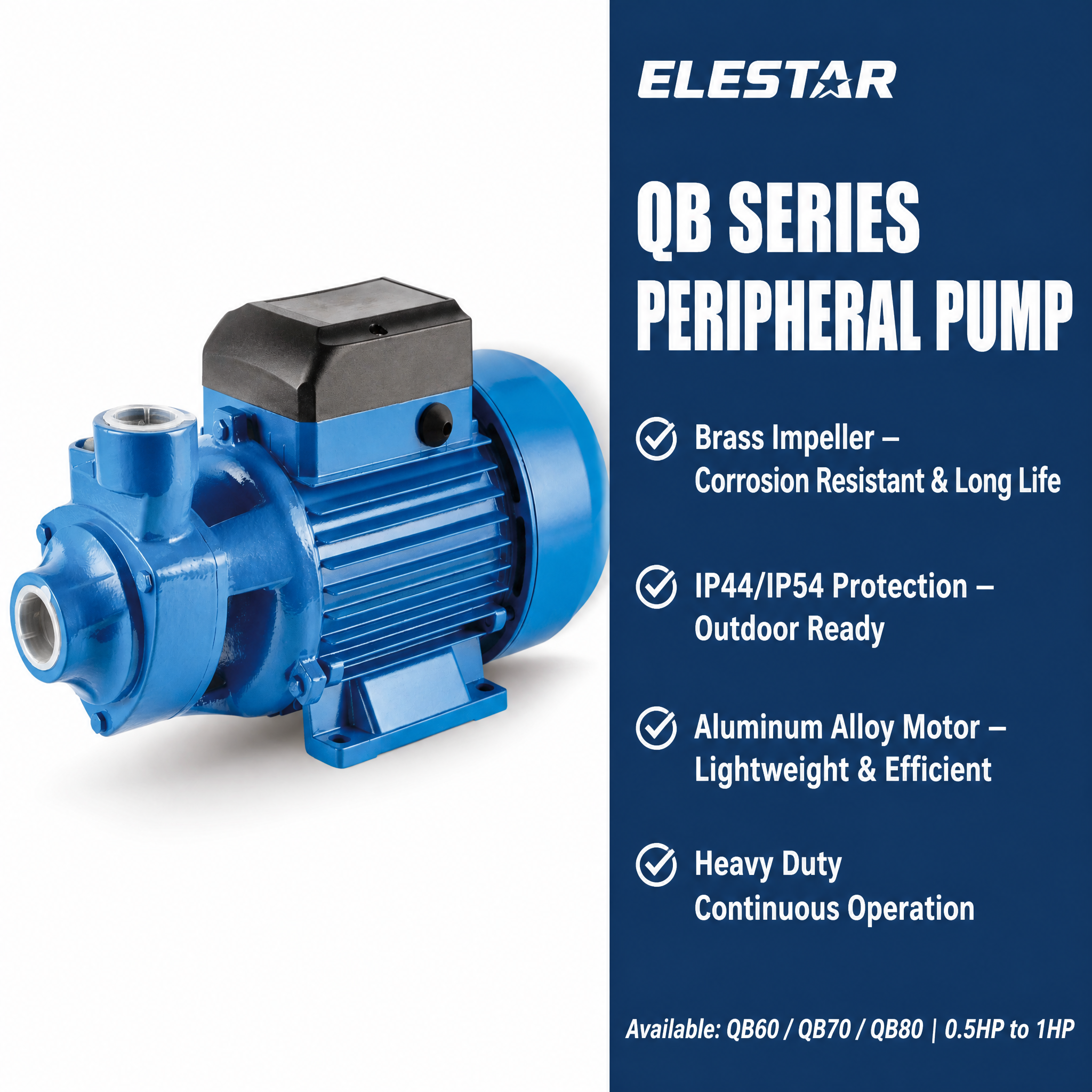 Bomba de Agua QB60: Autocebante Vortex 370 W para el Hogar | ELESTAR - Image 9
