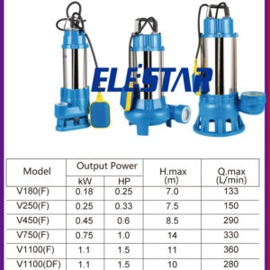 Bomba Sumergible de Aguas Residuales V1500 (2 CV) | ELESTAR